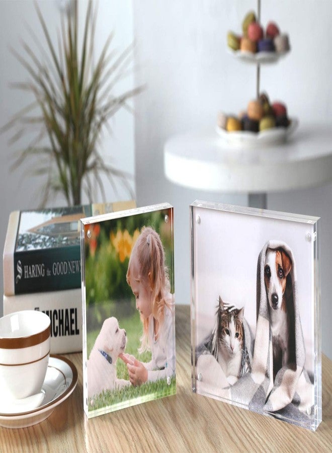 Magicool Premium Acrylic Photo Frame- Magnet Photo Frame -Double Sied Thick Desktop Frames (4x6 4 pack) - Image 4